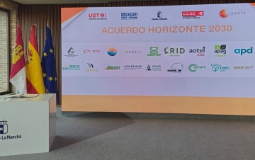 AOTELCLM participa en la firma del Pacto Horizonte 2030 de Castilla- La Mancha, para la transformación de la región.